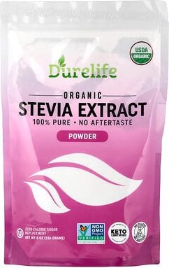 Thumbnail - DURELIFE NUTRITION LLC, Organic Stevia Extract Powder, Bio-Steviaextraktpulver, 226 g (8 oz.)