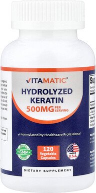 Vitamatic, Hydrolyzed Keratin, hydrolysiertes Keratin, 120 pflanzliche Kapseln (250 mg pro Kapsel)