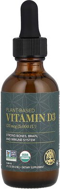 Global Healing, Plant-Based Vitamin D3, pflanzliches Vitamin D3, 125 mcg (5.000 IU), 59,2 ml (2 fl. oz.)