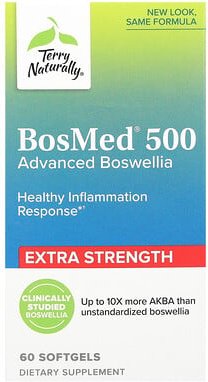 Terry Naturally, BosMed 500, Advanced Boswellia, hochentwickelter Weihrauch, 60 Weichkapseln (500 mg pro Weichkapsel)