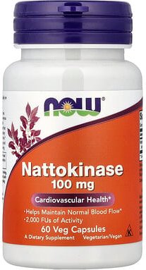 NOW Foods, Nattokinase, 100 mg, 60 pflanzliche Kapseln