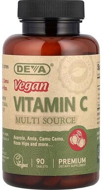 Thumbnail - Deva, Veganes Vitamin C, Multi-Source, 90 Tabletten