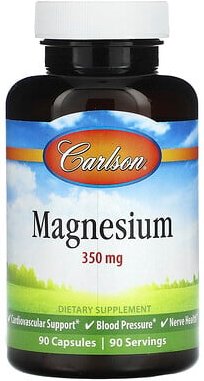 Carlson, Magnesium, 350 mg, 90 Kapseln