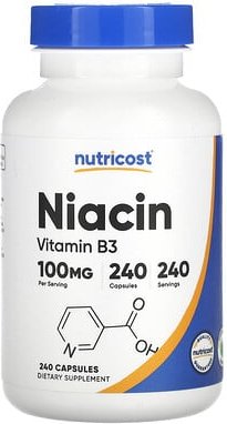 Thumbnail - Nutricost, Niacin, 100 mg, 240 Kapseln