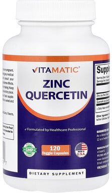 Thumbnail - Vitamatic, Zinc Quercetin, Zink-Quercetin, 120 pflanzliche Kapseln