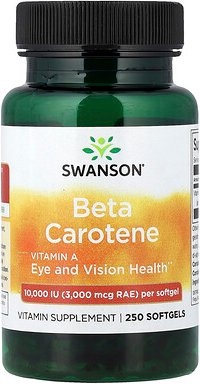 Swanson, Betacarotine, Betacarotin, 3.000 mcg RAE (10.000 IU), 250 Weichkapseln