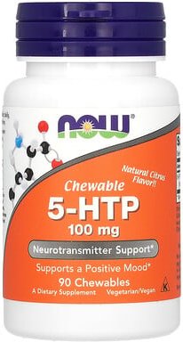NOW Foods, 5-HTP, Natural Citrus, 5-HTP, natürliche Zitrus, 100 mg, 90 Kautabletten
