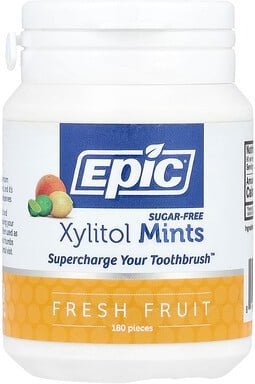 Epic Dental, Xylitol Mints, Xylitol-Minze, zuckerfrei, frische Früchte, 180 Stück