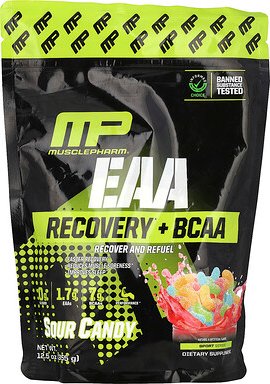 Thumbnail - MusclePharm, EAA Recovery + BCAA, EAA-Rückgewinnung + BCAA, Sour Candy, 355 g (12,5 oz.)