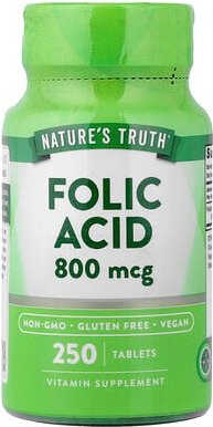Nature's Truth, Folsäure, 800 mcg, 250 Tabletten