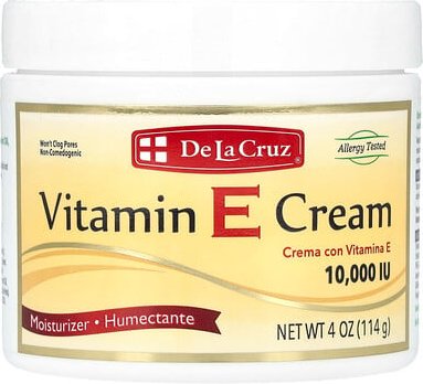 De La Cruz, Vitamin E Cream, Vitamin-E-Creme, 10.000 IU, 114 g (4 oz.)