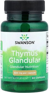 Swanson, Thymusdrüse, 500 mg, 60 Kapseln