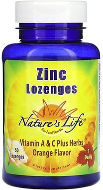 Nature's Life, Zink-Lutschtabletten, Orange, 50 Lutschtabletten