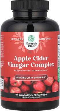 Thumbnail - Nature's Craft, Apple Cider Vinegar Complex, Apfelessig-Komplex, 180 Kapseln