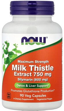 NOW Foods, Milk Thistle Extract, Mariendistelextrakt, 750 mg, 90 pflanzliche Kapseln