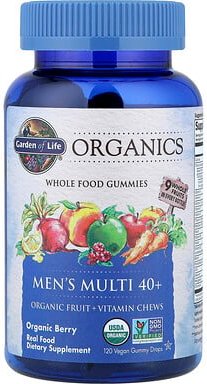Thumbnail - Garden of Life, Organics, Men's Multi 40+ Gummies, Multi-Fruchtgummis für Männer ab 40, Bio-Beeren, 120 vegane Fruchtgum...