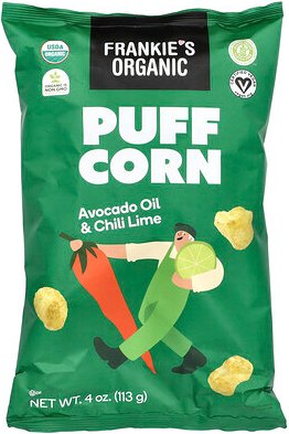 Frankie's Organic, Puff Corn, Avocado Oil & Chili Lime, gepuffter Mais, Avocadoöl und Chili-Limette, 113 g (4 oz.)