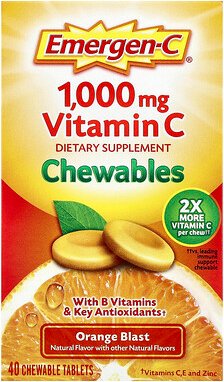 Emergen-C, Vitamin C Chewables, Kautabletten mit Vitamin C, „Orange Blast“, 40 Kautabletten