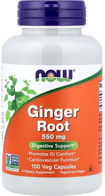 NOW Foods, Ginger Root, Ingwer-Wurzel, 550 mg, 100 pflanzliche Kapseln
