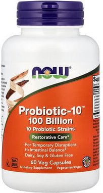 NOW Foods, Probiotikum-10, 100 Milliarden, 60 Veg. Kapseln