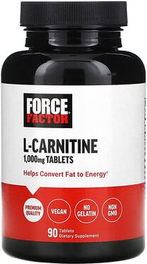 Force Factor, L-Carnitin, 1.000 mg, 90 Tabletten