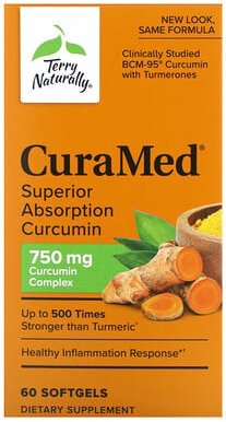 Terry Naturally, CuraMed, Curcumin mit überlegener Absorption, 750 mg, 60 Weichkapseln