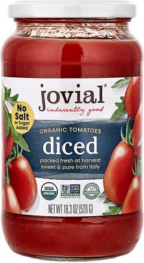 Jovial, Organic Diced Tomatoes, Bio-Tomatenwürfel, 520 g (18,3 oz.)