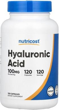 Nutricost, Hyaluronic Acid, Hyaluronsäure, 100 mg, 120 Kapseln