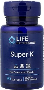 Life Extension, Super K, Vitamin K2, 90 Weichkapseln