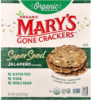 Mary's Gone Crackers, Organic Super Seed Crackers, Bio-Supersamen-Cracker, Jalapeno, 113 g (4 oz.)