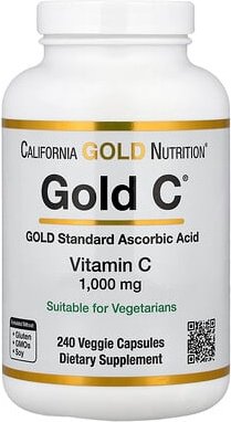 California Gold Nutrition, Gold C™, Vitamin C in USP-Qualität, 1.000 mg, 240 pflanzliche Kapseln