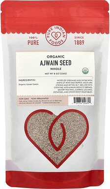 Pure Indian Foods, Ganze Bio-Ajowan-Samen, 226 g (8 oz.)