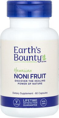 Earth's Bounty, Hawaiian Noni Fruit, hawaiianische Noni-Frucht, 60 Kapseln (500 mg pro Kapsel)
