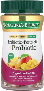 Nature's Bounty, Prebiotic + Postbiotic + Probiotic Gummies, präbiotische + postbiotische + probiotische Fruchtgummis, t...