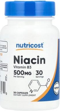 Nutricost, Niacin, Niacin, 500 mg, 30 Kapseln