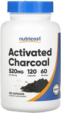 Nutricost, Activated Charcoal, Aktivkohle, 120 Kapseln (260 mg pro Kapsel)