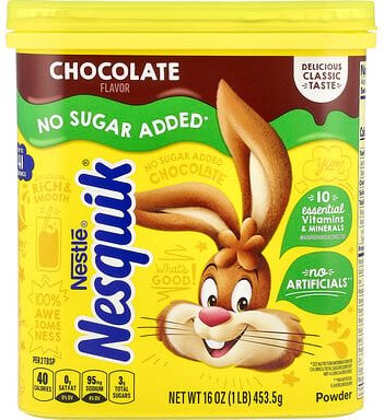 Nesquik, Nestle-Pulver, Schokolade, ohne Zuckerzusatz, 453,5 g (16 oz.)