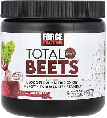 Thumbnail - Force Factor, Total Beets, Original Drink Powder, Rote-Bete-Pulver, Granatapfel-Beere-Geschmack, 210 g (7,4 oz.)