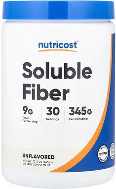 Thumbnail - Nutricost, Soluble Fiber, Unflavored, lösliche Ballaststoffe, geschmacksneutral, 345 g (12,3 oz.)