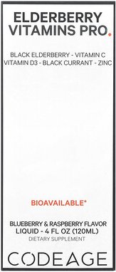 Codeage, Vitamins, Holunder + Immunkomplex, Heidelbeere und Himbeere, 120 ml (4 fl. oz.)