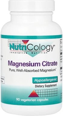 Nutricology, Magnesium Citrate, Magnesiumcitrat, 90 pflanzliche Kapseln (170 mg pro Kapsel)