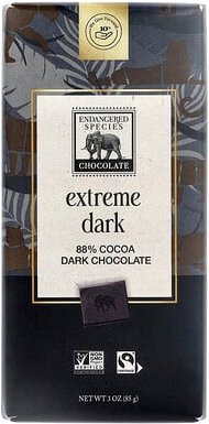 Endangered Species Chocolate, Strong + Velvety Dark Chocolate, kräftige + samtige dunkle Schokolade, 85 g (3 oz.)