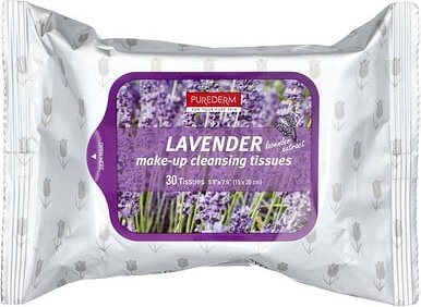 Purederm, Make-up-Reinigungstücher, Lavendel, 30 Tücher