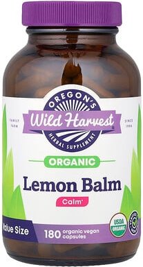 Oregon's Wild Harvest, Organic Lemon Balm, Bio-Zitronenmelisse, 180 vegane Bio-Kapseln (375 mg pro Kapsel)