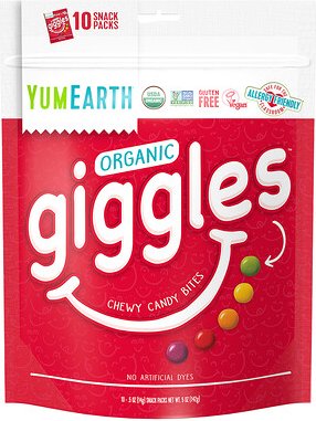 YumEarth, Organic Giggles, Chewy Candy Bites, Bio-Snacks, 10 Snack-Packs, je 14 g (0,5 oz.).