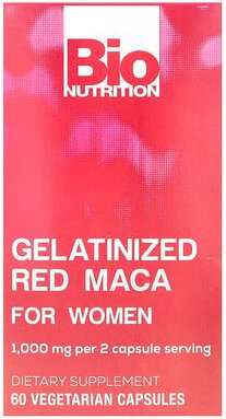 Thumbnail - Bio Nutrition, Gelatinized Red Maca For Women, gelatiniertes rotes Maca für Frauen, 60 pflanzliche Kapseln (500 mg pro K...
