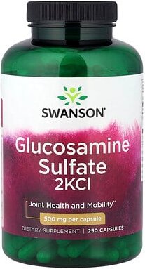 Swanson, Glucosamine Sulfate 2KCI, Glucosaminsulfat 2KCI, 500 mg, 250 Kapseln