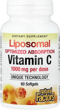 Natural Factors, Liposomal Vitamin C, liposomales Vitamin C, 60 Weichkapseln (500 mg pro Weichkapsel)