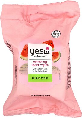 Yes To, Erfrischende Gesichtstücher, alle Hauttypen, Wassermelone, 40 Tücher