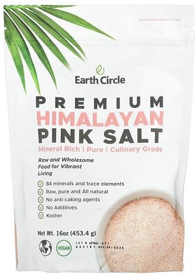 Earth Circle Organics, Premium Himalayan Pink Salt, hochwertiges pinkes Himalayasalz, 453,4 g (16 oz.)